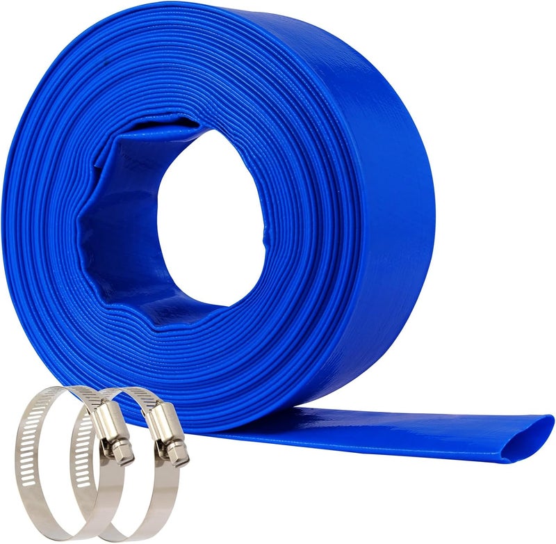 NetLea Heavy-Duty Pool Backwash Hose,1-1/2-inchx100 ft Reinforced Leak Proof Design with 2 Stainless Steel Clamps 1.5Inch, Weather Resistant, Bursting, Ideal for Pool Backwash, Sump Pump Drainage - Image 1